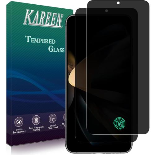 KAREEN 2 Pack Privacy Screen Protector for Samsung Galaxy S23 5G 6.1-inch | Anti Spy Private Tempered Glass Film, Support Fingerprint Unlock, Anti-Scratch, Bubble Free