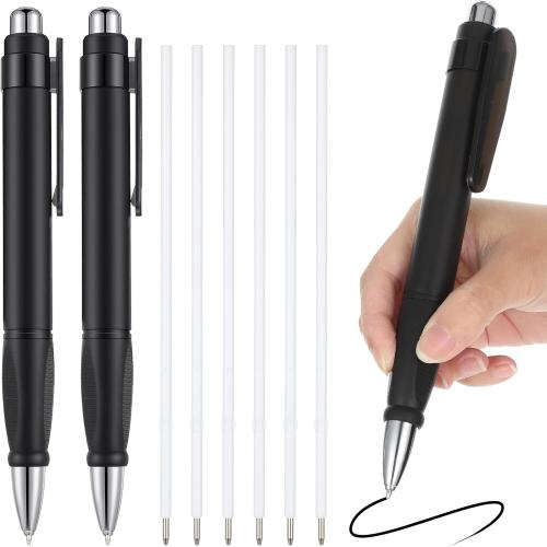 Big Fat Pens Easy Grip Writing Pen Black Ballpoint Thick Pen with 6pcs Replaceable Pens Refill Large pens for Elderly Women Men Office Work Warehouse