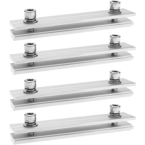ECSiNG 4Pcs Solar Panel Rail Profile Connector Aluminium Mounting Rail Connectors Solar Panel Mounting Kit Solar Panel Accessories 14x3cm