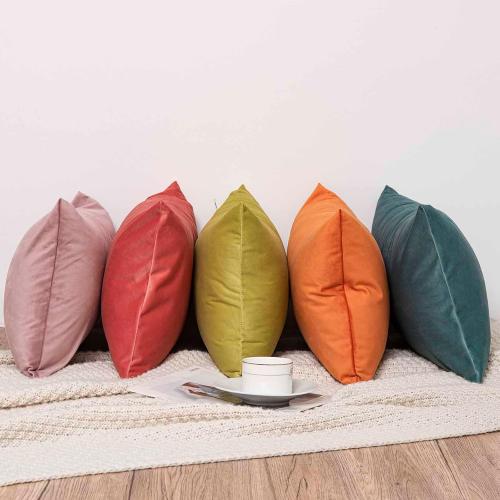 JUSPURBET Decorative 20x20 Pillow Covers Set of 2 Velvet Throw Pillow Covers for Couch Sofa Bed Soft Cushion Covers Cases with Hidden Zipper for Living Room Home,Coral