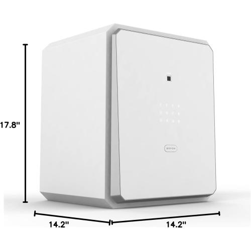 Family Fingerprint Password Safe Box with Key,Cabinets for Home Offcie,Security Box,Document safe,Lock box,Case Box, 2.1Cubic feet White