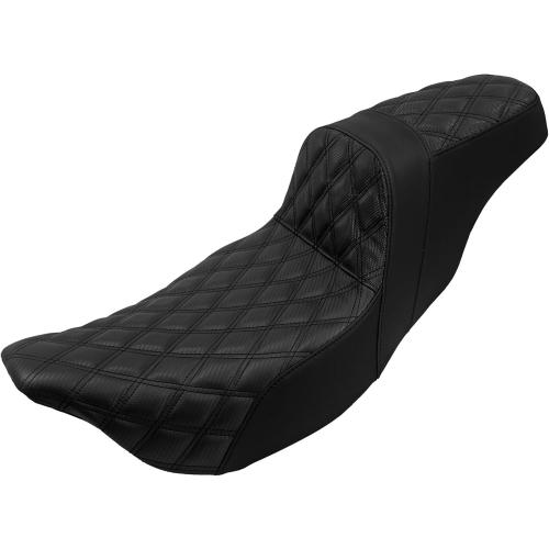 One-Piece Driver Passenger Seat Motorcycle 2-up Seat Fit for Harley Touring Electra Glide Road King Road Glide Street Glide 2009-2023 (Black Stitching)