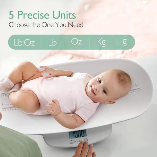 Momcozy Baby Scale, Multi-Function Scale for Body Weight&Height Measurement, Large Capacity for Toddler&Children&Pet&Adult, Perspectives Switch, Removable Tray, 5 Units, Digital LED Screen, Auto-Off