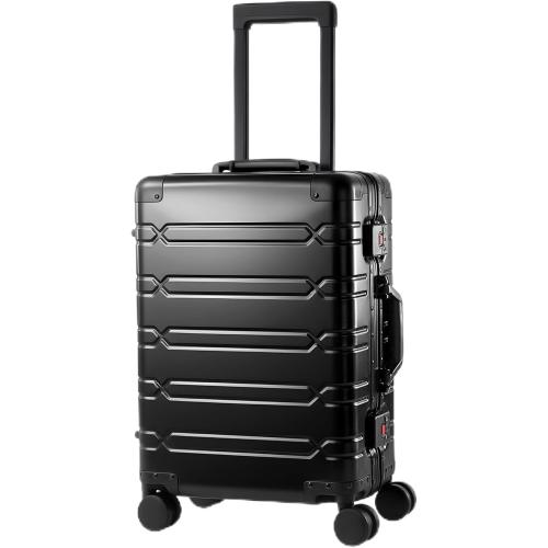 All Aluminum Carry On Luggage 22x14x9 Airline Approved，Zipperless Luggage Premium Aluminum Suitcase Luggage, Hard Shell Carry On Luggage with Spinner Wheels (black, 20inch)