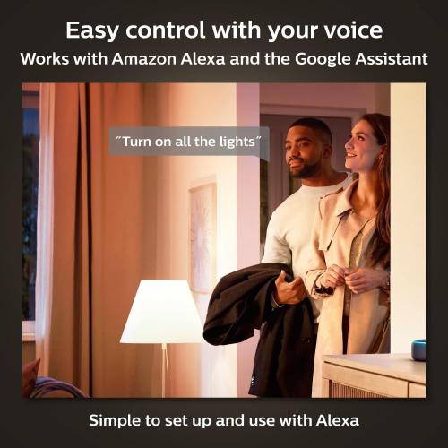 Philips Hue Smart 60W ST19 Filament LED Bulb - Soft Warm White Light - 1 Pack - 550LM - E26 - Indoor - Control with Hue App - Compatible with Alexa, Google Assistant and Apple Homekit.