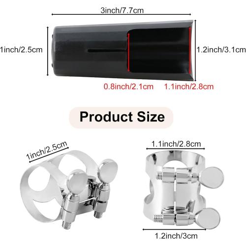 EASTROCK Silver Clarinet Ligature and Plastic Cap SET Instrument Accessories