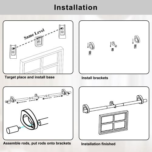 Modern Curtain Rods, 1Inch Diameter Decorative Single Window Rod Telescoping 48-84 Inch Adjustable Drapery Rods Warm Gold Color For Bedroom Living Room Kitchen Office