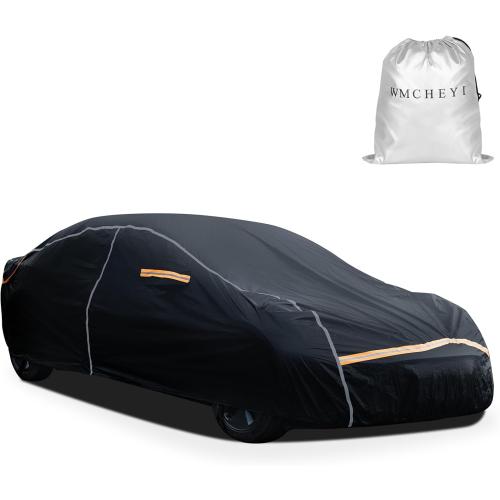 Car Cover Waterproof All Weather,6 Layers Car Covers for Automobiles, Full Exterior Cover with Zipper, Outdoor Car Cover Sun UV Rain Snow Wind Protection, Fit for 210(210*74*59 inch)Sedan