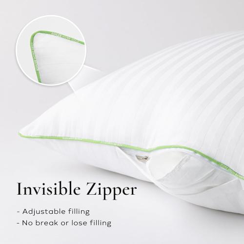 Ashler Home Deco Synthetic Down Pillow Inserts, 20x20 Down Alternative Throw Pillows Insert Sleeping Pillows with 100% Cotton Cover Decorative Pillow Stuffer for Sofa, Couch Bed(Set of 4, White)