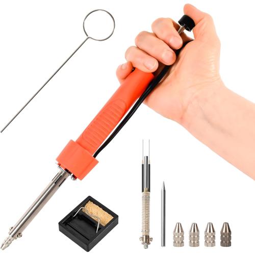 30W Dual-Use Electric Desoldering Gun, Solder Sucker & Iron with Multiple Nozzles, High-Temp Heatproof Handle, Portable Desoldering Tool for Precision Solder Removal (EDS-91)