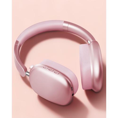 Wentronic Y01 Wireless Noise Canceling Headphones Bluetooth 5.3 Over Ear Headphones with Microphone, Hi-Res Audio, 48H Playtime, Foldable Comfortable Earpads,Compatible with iOS,Android,PC, Pink