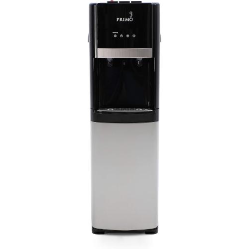 Primo Bottom-Loading Self-Sanitizing Water Dispenser - 2 Temp (Hot-Cold) Water Cooler Water Dispenser for 5 Gallon Bottle w/Child Safety Lock, Black and Stainless Steel