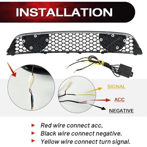 EOMD Mach 1 Front Bumper Grille Compatible with 2013-2014 Mustang W/DRL and Turn Signal Lights, Not fit Shelby/ GT500