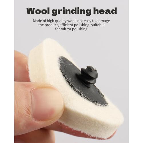 Rocaris 30 Pcs 2 Inch Compressed Wool Fabric Disc Polishing Buffing Pads Wheels Disc Pad Holder with 1/4 Shank Perfect for Cleaning Polishing Sanding Projects