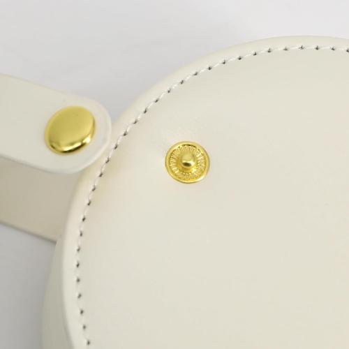 COLLECTIVE HOME - Travel Jewelry Case, Elegant Half-Moon Design with Gold Monogram, Detachable Handle, Personalized Accessory Organizer, Gift for Fashion-Forward Women and Teens (o)