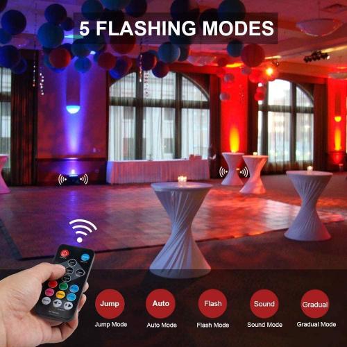 4 Pack Black MOSFiATA Par Lights 4 Pack, RGB 36 LED Stage Light Sound Activated DMX Control, 7 Modes Uplighting with Remote Control Stage Lighting, DJ Party Light for Club KTV Disco Party（4 Pack）