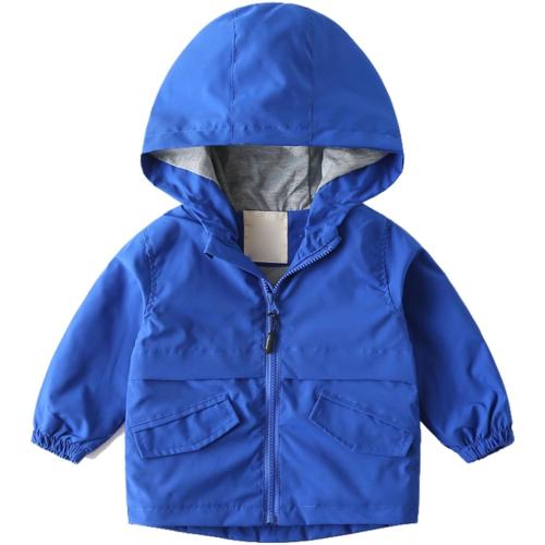 Little Girls Boys Rain Jacket Lightweight ????aterproof Solid Fall Raincoat Zipper Hooded Lined Windbreaker