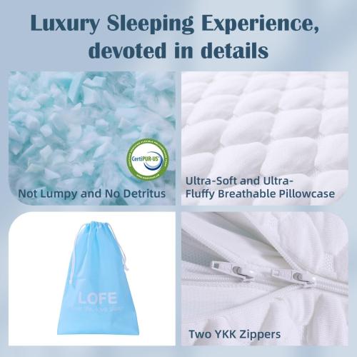 Side Sleeper Pillows for Adults - Curved Pillow with 3 Compartments for Neck Pain Relief, Adjustable Crescent Pillow Side Sleeper with Supportive CertiPUR-US Shredded Memory Foam, 19 * 29in