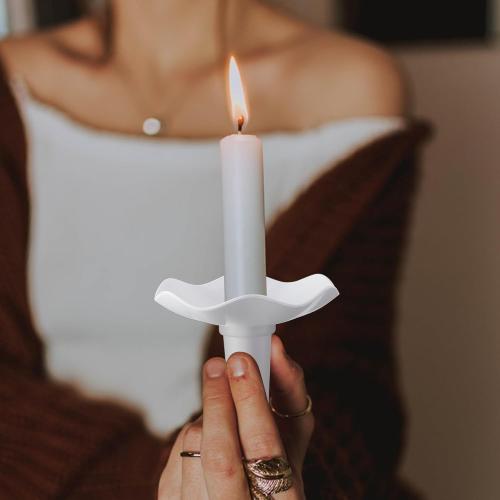 EBaokuup Reusable Candle Drip Protectors,Detachable Plastic Candle Holders with Wax Catcher,Candle Bobeches for Church Vigil Christmas Eve Wedding Party Tapers Candlesticks