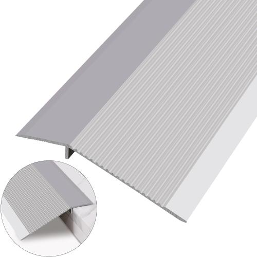 Lunghaa Aluminum Floor Transition Strip, Threshold Reducer for Doorway Ramp Tiles Laminate Planks, Bridge The Height Gap Between 0.3-1.6 inches (4.2 ft x 3.9 in, Matte Silver)