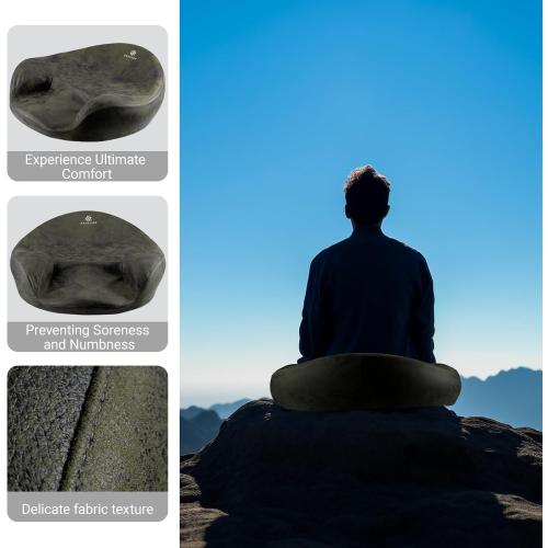 Color Green Ergonomic Meditation Cushion/Chair/Seat/Floor Pillow for Home/Office/Studio – Memory Foam, Removable & Washable Cover, Designed for Long Period Meditation Comfort (Dark Green)