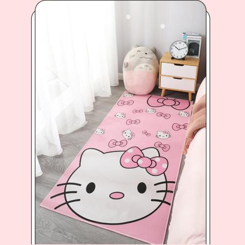 Pink Washable Runner Rug 2' x 5' 3 Cute Cartoon Kitten Face Pattern Non-Slip Area Rugs Kawaii Carpet Home Decor Carpet for Living Room Bedroom Entryway Rug