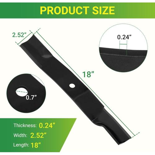 GJK 92-048 Replacement Heavy Duty Blades for 54 Kubota K5617-97530, K5617-97590 Series, 54 Inch Mower Blades, 3 Pack
