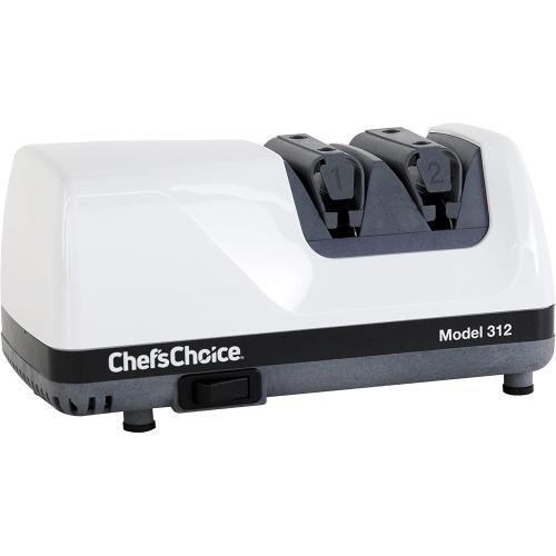 Chef'sChoice Professional Electric Knife Sharpeners UltraHone With 100-Percent Diamond Abrasives And Precision Angle Guides For 20-Degree Straight-Edge and Serrated Knives, 2-Stage, White