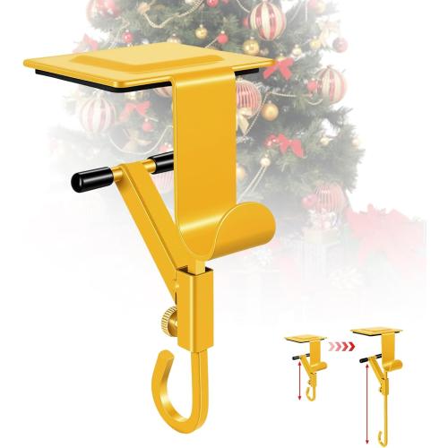 No-Drill Fireplace Stocking and Garland Hanger for Mantel 2-in-1 Adjustable Heavy Duty Christmas Hooks, Tool-Free Clip-On Design Holds Stockings Garland Securely for Indoor Outdoor Decor (3-gold)