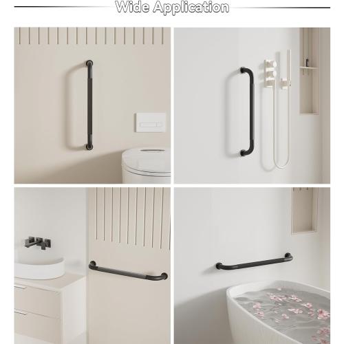 1 Pack Shower Grab Bar, 36 Inch Bathroom Grab Bar Handle with Anti-Slip Knurled Grip, Stainless Steel Bath Balance Bar, 1.25 Diameter Bath Safety Bar Support for Seniors Elderly Pregnant, Matte Black