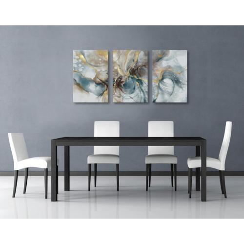 Turquoise and Gold Canvas Print Abstract Wall Art Watercolor Painting Marble Vortex Picture for Living Room Bedroom Kitchen Home Office Decor