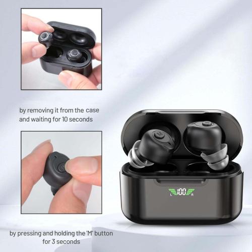 Rechargeable Hearing Aids with Bluetooth for Seniors and Adults - Digital Personal Sound Hearing Amplifiers Pair w/Charging HD LCD Carrying Case, Active Noise Cancelling, No-Programming, Easy to Use