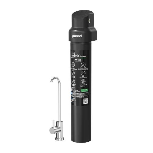 Pureal Hybrid Home PPU-1700D Under Sink Water Filter System with Faucet, 20K Gallons, NSF/ANSI 42&372, Mineral Sediment Carbon Block KDF Polyphosphate Filter for Scale & Lead & Chlorine
