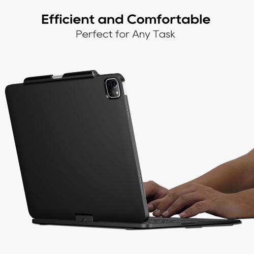 edaiser Swivel Keyboard Case for Apple 2025 iPad Air 13-inch (M3-M2), iPad Pro 13 inch M4 2024, iPad Pro 12.9-inch (6th-3rd Gen); Rotatable Cover with Pencil Holder, Trackpad, Backlit, Black
