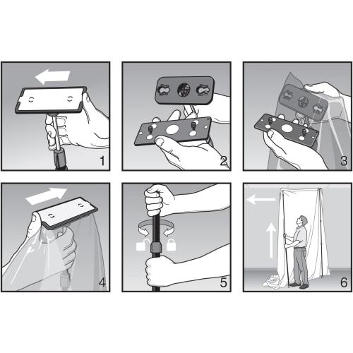 ZIPWALL ZP4 ZipPole 10 Foot Spring Barrier (Pack of 4) Loaded Poles for Dust Barriers, 4 Pack, Black