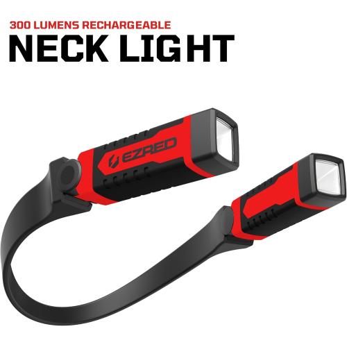 EZRED ANYWEAR Rechargeable Neck Light for Hands-Free Lighting - NK15, Perfect Light for Mechanics, Camping, Hunting, DIY Projects, Reading