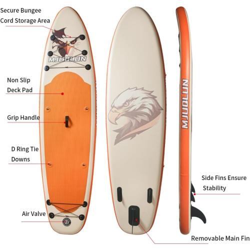 Upgrade Stand Up Paddle Board 10’6” with 32” Wide Stable, Double Ended Paddle,Non Slip Deck,Dual Action Pump,Fast Inflatable SUP Great for Adults and Kids
