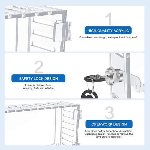 Large Thermostat Guard, Thermostat Lock Box with Key, Clear Thermostat Cover for Thermostat On Wall, 18x10x5 cm, Universal Home Locking Thermostat Guard