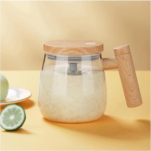 Self Stirring Mug, 400mL Electric Mixing Cup High Borosilicate Glass Self Stirring Coffee Mug Suitable for Coffee/Milk/Protein Powder