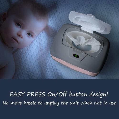 Baby Wet Wipe Warmer, Dispenser, Holder and Case - Easy Press On/Off Switch, Only Available at Amazon