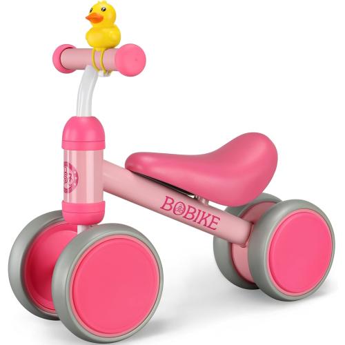 Baby Balance Bike Toys for 12-36 Months Kids Toy Boy and Girls Gifts Toddler Best First Birthday Gift Children Walker No Pedal Infant 4 Wheels Bicycle (Classic, Rose Red)