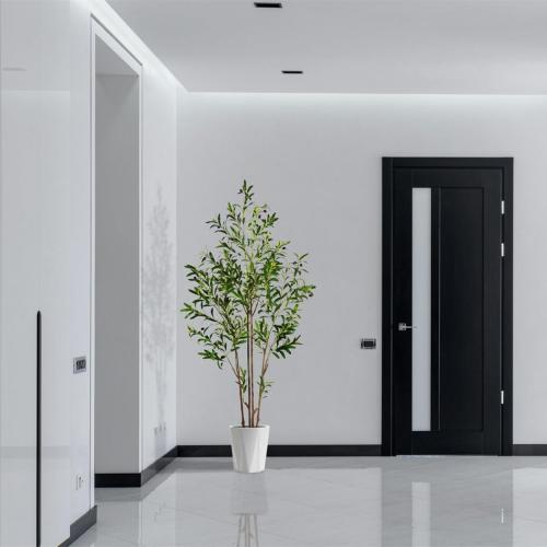 Warmplants 6ft (71”) Artificial Olive Tree, Tall Fake Olive Plant with Basket, Faux Olive Silk Tree for Mordern Indoor Home Livingroom Office Floor Corner Décor