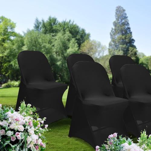 Babenest Spandex Folding Chair Covers Halloween Upgraded 10 PCS Universal Stretch Washable Fitted Chair Slipcovers Protector for Wedding, Holidays, Banquet, Party, Celebration (Black)‼️no visible damage they are thin (sheer)‼️