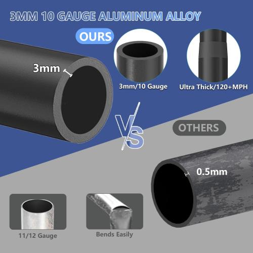 Upgraded 10 Gauge 20FT Heavy Duty Flag Pole Kit with 136 LED Solar Light, Extra Thick Flagpole for Outside House in Ground, Bottom 3 mm Thick & Width 3.35 in, 120MPH Wind Rated