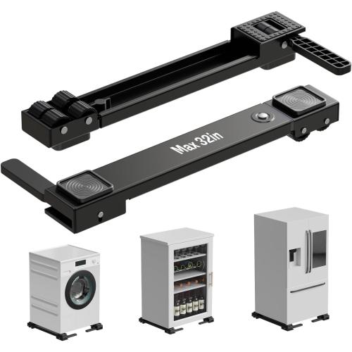 Appliance Rollers Heavy Duty,Newest Extendable Appliance Sliders,Liftable Washing Machine Base,Easily Move Washer and Dryer Machines,Refrigerators,Furniture-Black