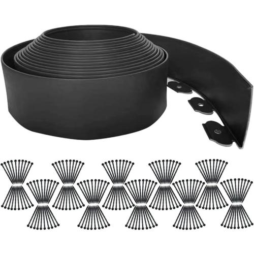 Garden Edging Borders 131FT,Landscape Edging Black[Extra Tall 4IN High] with 200pcs Plastic Stakes, Lawn Edging Flexible DIY Fence for Landscaping,Flower Bed,Grass,Gravel,Tree Surrounding