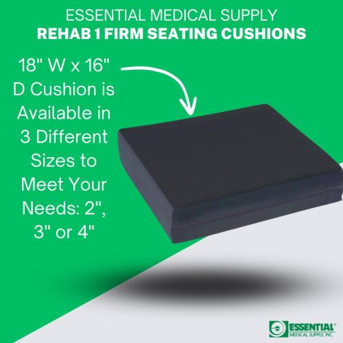 Essential Medical Supply Rehab 1 Foam Cushion - Extra Thick Seat Cushion for Office Chair, Wheelchair, and Car - Provides Additional Support and Pain Relief for Seniors - 18 x 16 x 4