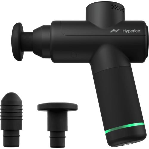 Hyperice Hypervolt Go 2 - Black - Featuring Quiet Glide Technology - Handheld Percussion Massage Gun - 3 Speeds, 2 Interchangeable Heads - Helps Relieve Sore Muscles and Stiffness