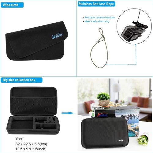 Husiway Accessories Kit for Gopro Hero 13 12 11 10 9 Black Waterproof Housing Silicone Case Glass Screen Protector Bundle for Go pro Gopro13 Gopro12 Gopro11 Gopro10 Hero13 Hero12 Hero11 Hero10 Camera 62E