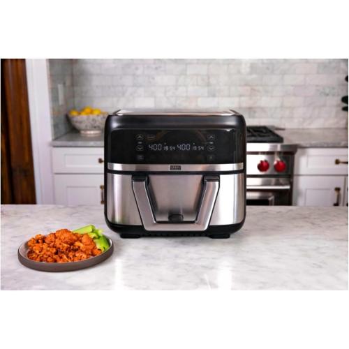 Bella Pro Series - 9-qt. Digital Air Fryer with Dual Flex Basket - Stainless Steel